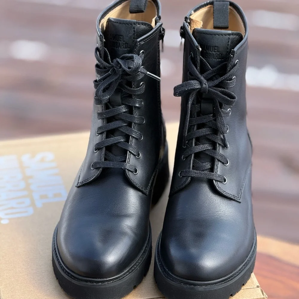 Samuel Hubbard Black Leather Moto Boots - Picture 2 of 11